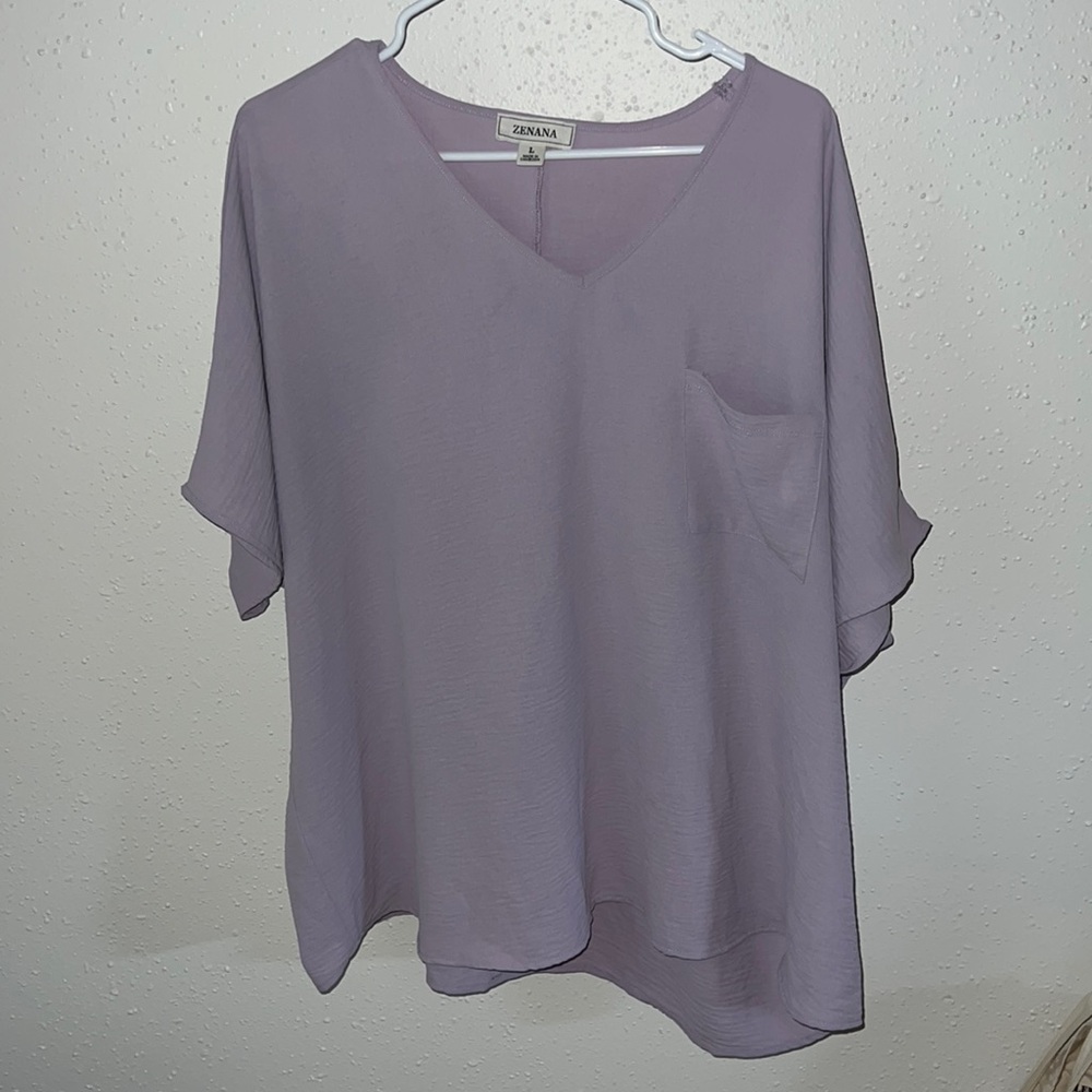Zenana Dress Shirt Lilac